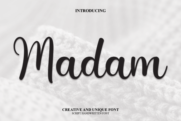 Madam: A Beautiful Script Font for Your Brand